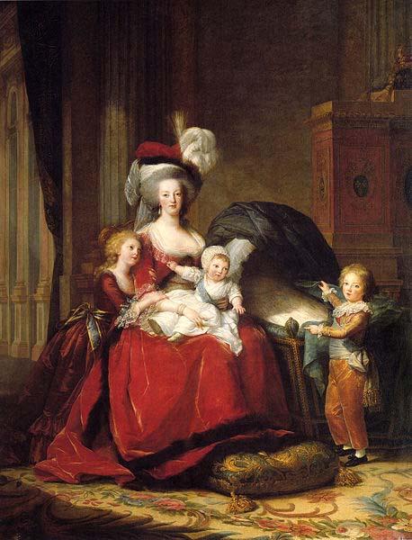 elisabeth vigee-lebrun Marie Antoinette and her Children Sweden oil painting art